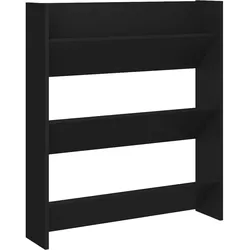 vidaXL Wand-Schuhschrank Schwarz 80x18x90 cm Holzwerkstoff