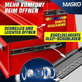 Masko MASKO® Werkstattwagen Rollwagen Werkzeugwagen Werkzeugkiste Fächer Toolbox Werkzeug box