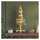 vidaXL Holz Weihnachtsbaum mit Ständer Braun 60 cm