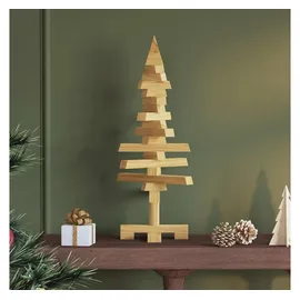 vidaXL Holz Weihnachtsbaum mit Ständer Braun 60 cm