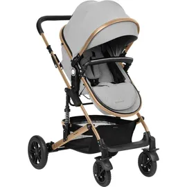 KIKKABOO Kombikinderwagen Amaia 3in1 i-Size Babyschale umbaubar Federung Tasche grau