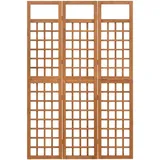 vidaXL Spalier/Paravent 3-teilig Massivholz Tanne 121x180,5 cm