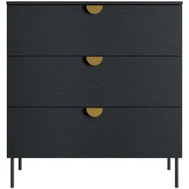 LEONIQUE »Kommode Bellot mit 3 Schubladen und goldenen Metallgriffen«, Sideboard auf Metallfüßen, BxTxH 100x40x107 cm