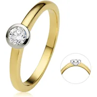 Diamantring ONE ELEMENT "0.2 ct Diamant Brillant Zarge Ring aus 585 Gelbgold" Fingerringe Gr. 58, Gelbgold 585-Weißgold 585-Diamanten, goldfarben (gold) Damen Diamantringe