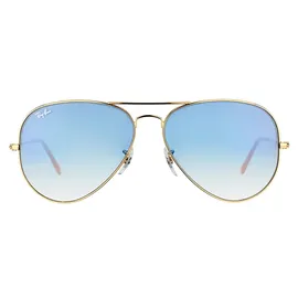 Ray-Ban Aviator Large Metal RB3025 001/3F 58-14 polished gold/light blue gradient