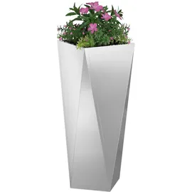 vidaXL Pflanzkübel Silber 30 x 30 x 75 cm Verzinkter Stahl