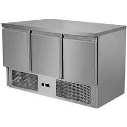 Gekühlter Edelstahltisch 3 Türen 260L Tiefe 700mm. Kühltisch für Bar, Restaurant & Gastronomie.
