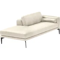 Ottomane EGOITALIANO "Masu, Design trifft super Sitzkomfort, mit toller Detailverarbeitung" Sofas Gr. B/H/T: 182cm x 95cm x 97cm, Leder BULL, Armlehne rechts, beige (cremeweiß) Rückenkissen und Armteilrolle für mehr Komfort, mit Metallfüßen