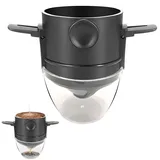 Kaffeefilter, konischer Kaffee-Tropffilter, papierloser tragbarer Kaffeefilter aus Edelstahl, wiederverwendbar, geeignet für Haus, Büro, Reisen und Outdoor-Camping,kaffeefilterhalter