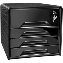 cep Schubladenbox »Smoove Secure« 4 Schubladen schwarz abschließbar (1 Schub) schwarz, 24.4x4x32.2 cm