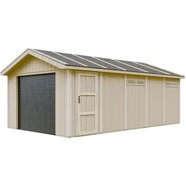 TIMBELA Garage Premium M992B 378 cm x 648 cm x 269 cm Natur
