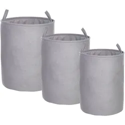 Aufbewahrungskorb 3er Set ARCHA Baumwolle Grau
