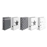 foxcup Motivordner "Sterne" DIN A4 70 mm Grau 5 St.
