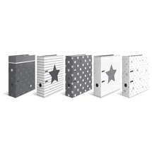 foxcup Motivordner "Sterne" DIN A4 70 mm Grau 5 St.