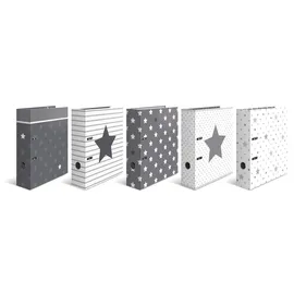 foxcup Motivordner "Sterne" DIN A4 70 mm Grau 5 St.
