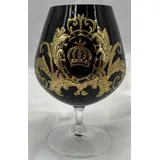 Pompöös by Casa Padrino Luxus Cognac Glas mit 24 Karat Vergoldung Schwarz / Gold Ø 9 x H. 14,5 cm - Pompööses Brandy Glas designed by Harald G...