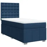 vidaXL Boxspringbett mit Matratze Blau 100x200 cm Stoff