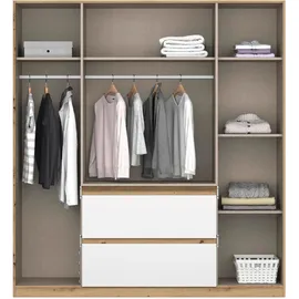 Rauch Drehtürenschrank Nidda 181 x 197 x 54 cm Weiß/Eiche