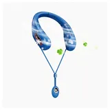 autolock Mini USB-Ventilator Nackenventilator,Wiederaufladbarer Hals Ventilator USB Tragbare, Halsventilator mit Magnetische Absaugung 5 Geschwindigkeiten blau