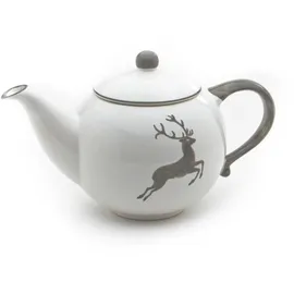 Gmundner KERAMIK Teekanne glatt Füllmenge : 1.5 Liter grauer Hirsch Geschirr, handgemacht in Österreich