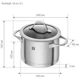 Zwilling Essence Topf-Set 4-tlg. 2 x Kochtopf + Bratentopf + Stielkasserolle