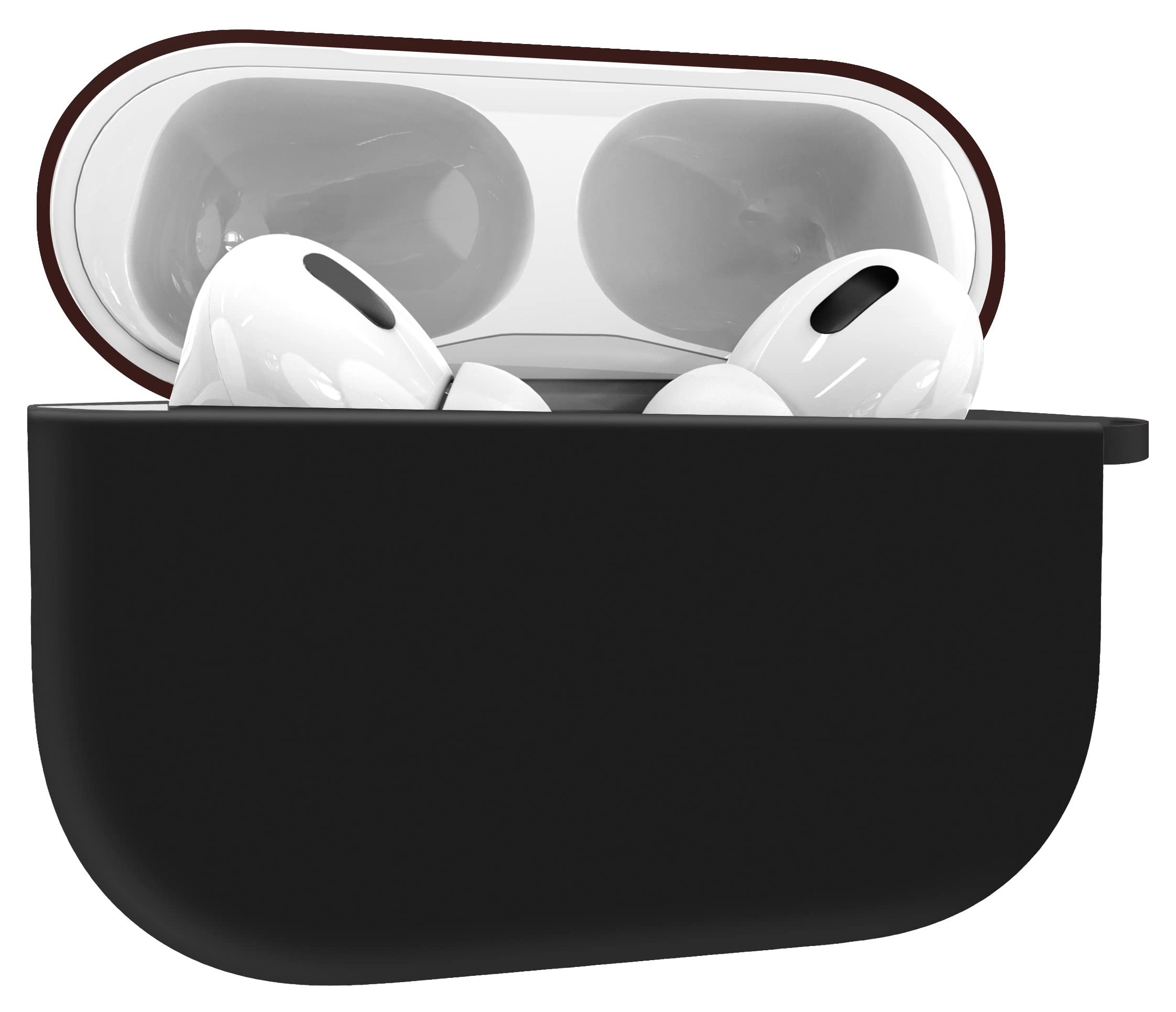 MyGadget Silikon Schutzhülle kompatibel mit Apple AirPods Pro - Hülle Qi kompatibel - Etui Soft Silikonhülle Case Tasche - Schwarz