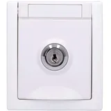Aufputz Steckdose abschließbar Schließung Nr. 2 Feuchtraum IP54 Modell Pacific weiß