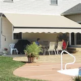 Gelenkarmmarkise 250 × 200 cm Markise mit Handkurbel Balkon Sonnenschutz verstellbar Aluminium Sonnenmarkise manuelle, Wetterfest Beige - Beige