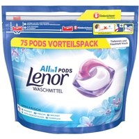 Lenor Waschmittel Pods All-in-1, 75 Waschladungen, Lenor Aprilfrisch mit Duft von Frühlingsblumen