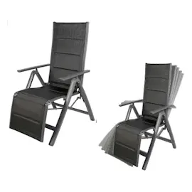 LINDER EXCLUSIV Venezia Relaxsessel 60 x 72 x 110 cm anthrazit klappbar