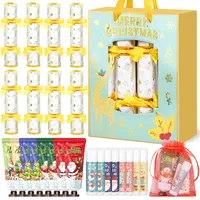iZoeL 8 STK Christmas Crackers Set Handcreme Lippenbalsam festliche Geschenkbox mit karte Adventskalender Weihnachts-Wichtelgeschenke für Frauen Männer Teenager Mädchen - No-Snap