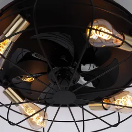 STARLUNA Deckenventilator 48,5 cm Metall Schwarz