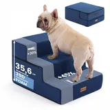 Gardner Pet 2-in-1 Hundetreppe für Hunde, 3 Stufen, Blau, 23/36 cm Hoch