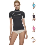 Cressi Damen Rash Guard Kurzarm, UV-Schutz UPF 50+, Schwarz/Weiß, M/3 (40)