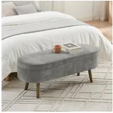 Celya Sitzbank Multifunktionelle Aufbewahrungs Bench (110x40x42cm, Holzbeine, Massivholzrahmen, 20L Stauraum), ideal für Schlafzimmer, Wohnzimmer oder Flur grau