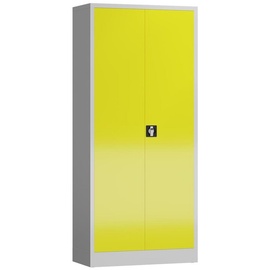 Classix Stahlschrank X-530336 zinkgelb, lichtgrau 80,0 x 38,0 x 180,0 cm, aufgebaut
