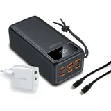 Realpower PB-56000 Pro 56000 mAh 100Watt Type-C PD (56000 mAh, 100 W, 207.20 Wh), Powerbank, Schwarz