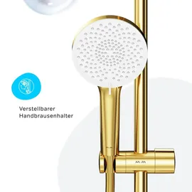 AM.PM Duschset Gold Brauseset, Handbrause Set, Duschsäule, Duschkopf-Set