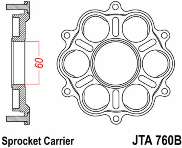 JT SPROCKETS Kroonhouder - 6 Silentbloc Ducati