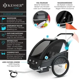 Kesser Kinderanhänger Sport-RX 2 in 1 Joggerfunktion shwarz
