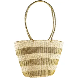 COLLEZIONE ALESSANDRO Strohtasche Aurel mit goldenen Akzenten und XXL-Henkel 42cm x 30cm x 16cm