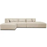 best mobilier Victoire Ecksofa links, – 5-sitzer – aus Cord Beige