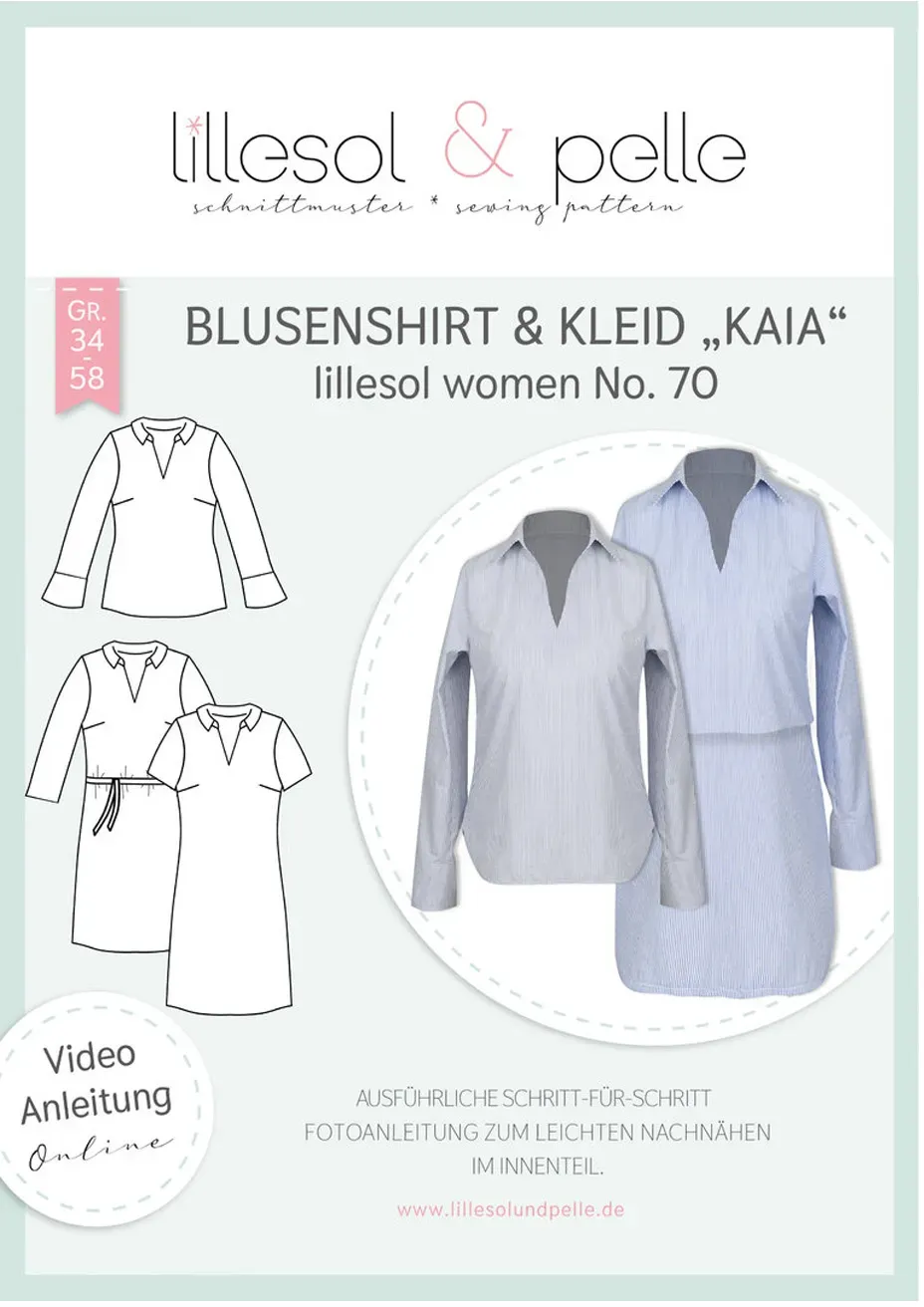 Lillesol Women Papierschnittmuster No. 70 Blusenshirt und Kleid Kaia