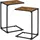luxuskollektion 2er-Pack Beistelltische Holz-Metall C-Form Wohnzimmer