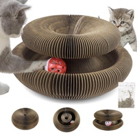 Kratzbrett Katze Magische Orgel Katzenkratzbrett Kratzpappe Magic Organ Cat Scratching Board Cat Toy 2-in-1 Kratzbretter Katze mit Glöckchen Faltbares