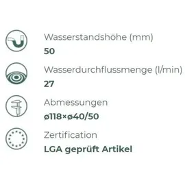 OEG Duschwannenablauf Ø 90 mm Geruchsverschluss