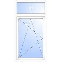 Kunststoff Fenster mit Oberlicht TED Dreh-Kipp 2-fach Verglasung Weiß RAL 9016 beidseitig innen öffnend DIN rechts