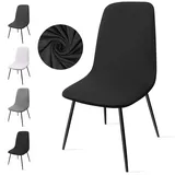 Eozakavod Stuhlhussen 6er Set, Stretch Stuhlbezug Esszimmerstühlhussen Universal Stuhlhussen Abnehmbarer Waschbarer Stuhlabdeckung für Esszimmer,Hotel,Bankett,Hochzeit,Partys Deko(C-Schwarz,6er Set)