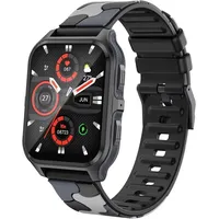 Smartwatch Schrittzähler Fitnessuhr Herren Uhr mit Telefonfunktion Sportuhr Outdoor Gesundheitsuhr Blutdruckmessung Pulsuhr Pulsmesser Android IOS - Schwarz