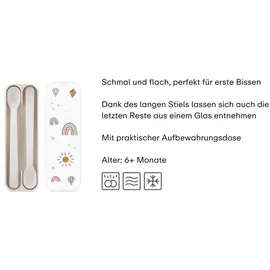 Mepal – Fütterlöffel Mepal Mio – Babylöffel – Kleinkind Fütterlöffel – Baby Besteck – Spülmaschinengeeignet – BPA frei – 2er Besteck Set – Little Farm